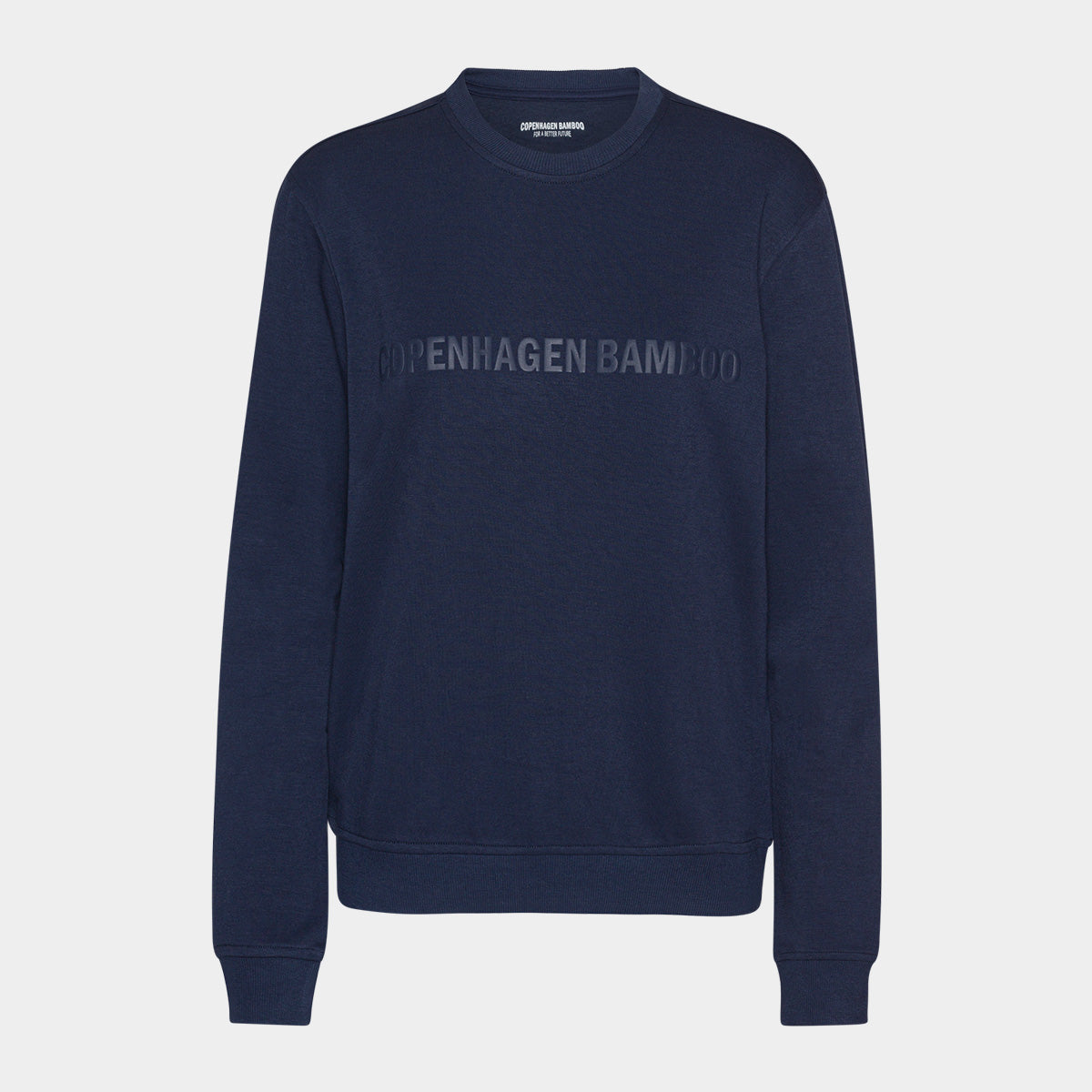 Se Navy bambus sweatshirt til dame med logo fra Copenhagen Bamboo, L hos Bambustøj.dk
