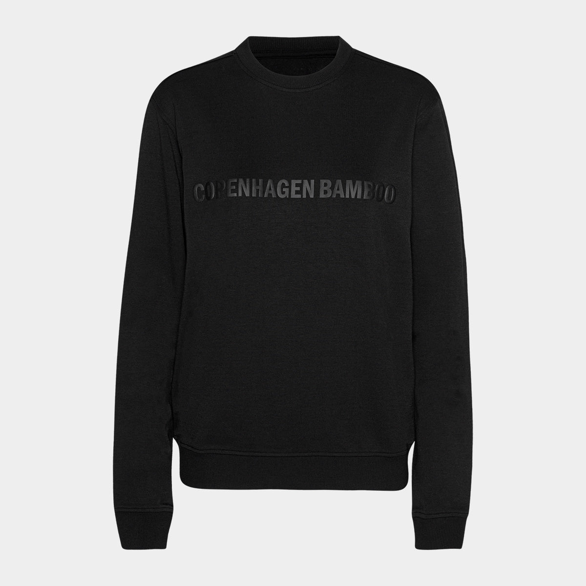 Se Sort bambus sweatshirt til mænd med logo fra Copenhagen Bamboo, XS hos Bambustøj.dk