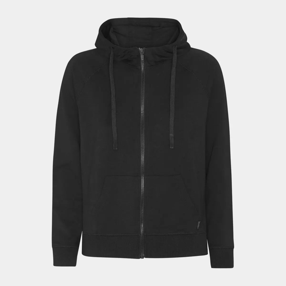 Billede af Bambus hoodie | sort hoodie med lynlås til damer fra Boody, XL