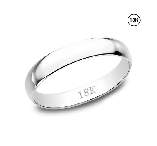 18K Yellow Solid Gold / 3mm Regular Dome Classic Fit / Wedding Band / Polished Men's and Women's Wedding Ring / Free Engraving, Gift for her