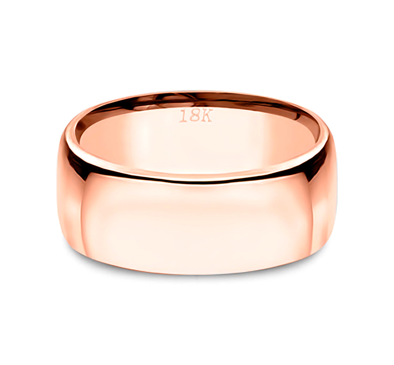 18K Solid Gold Dome Wedding Band / 9 mm Rose Gold REAL Euro Dome Comfort Fit / Wedding Ring / Polished Men's and Women's Wedding Ring