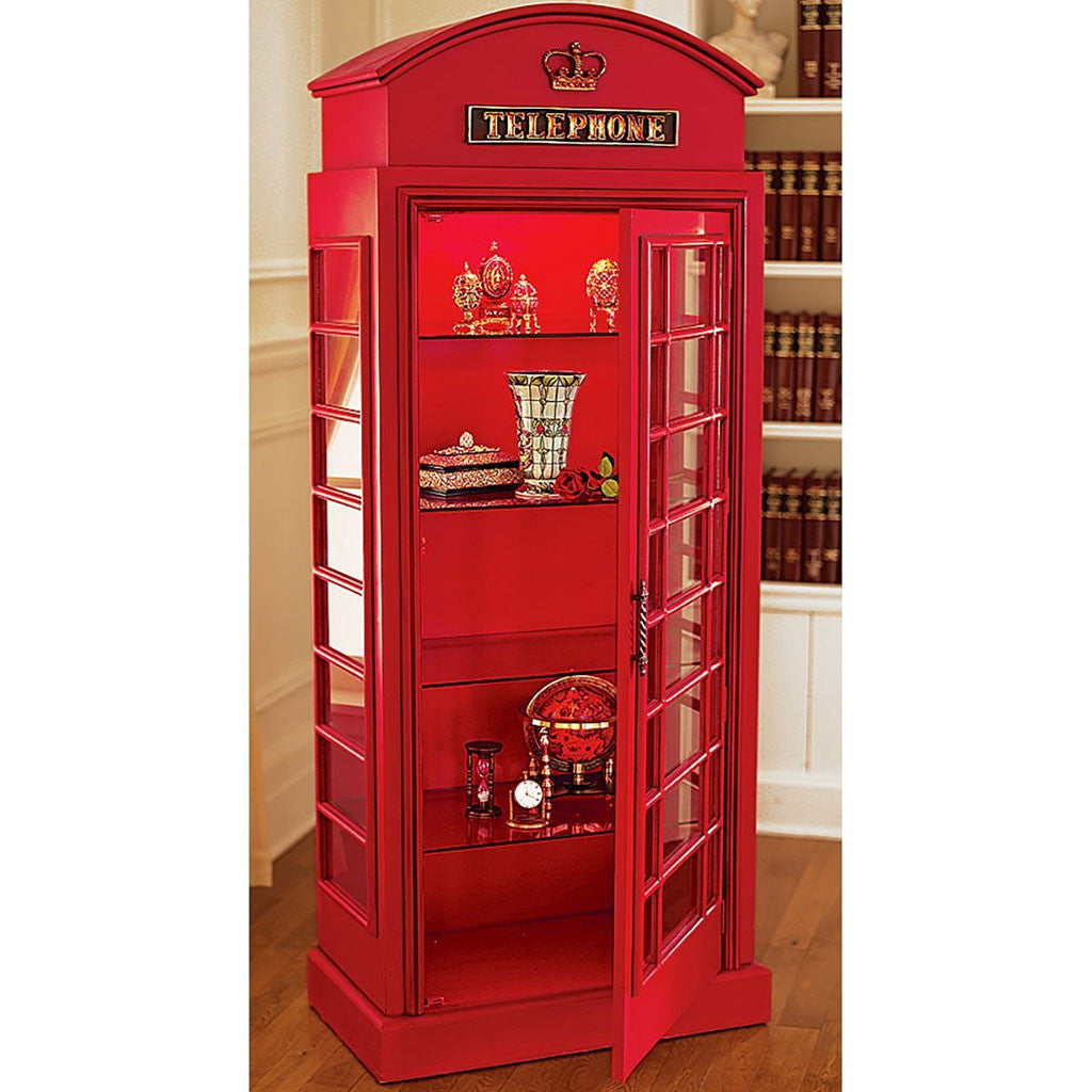 British Red Telephone Booth Cabinet Little British Shop