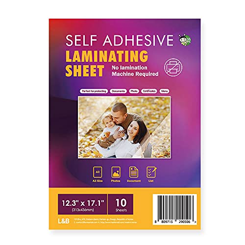 20 PCS Self-Adhesive Laminating Sheets, 9 x 12 Inches Clear Laminating  Sheets No Machine Needed Self Sealing Laminate Sheets