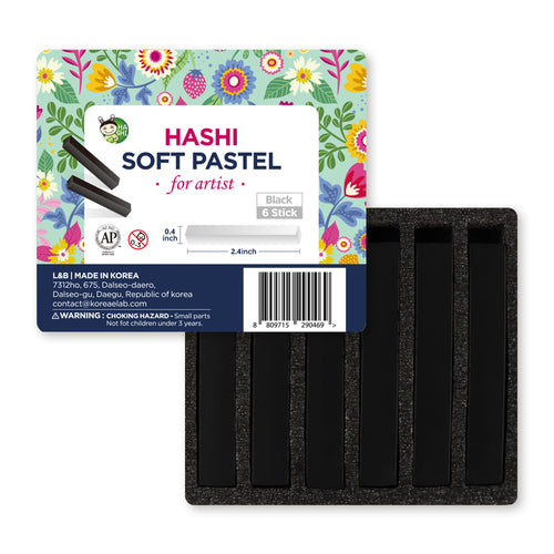 HA Shi Soft Chalk Pastels, 48 Assorted Colors Non Toxic Art Supplies, Square Charcoal, Drawing Media for Artist Stick Pastel