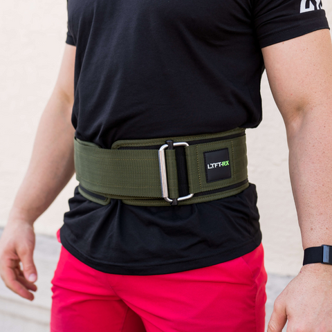 OD Green belt on male athlete