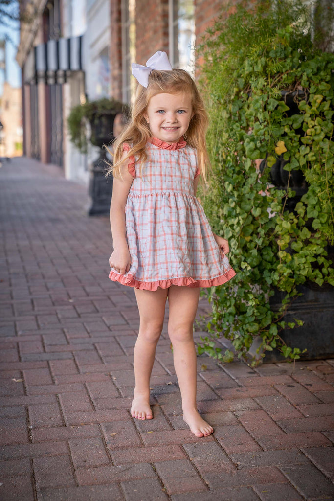 Reagan Blue and Coral Bloomer Set – The Oaks Apparel Co.