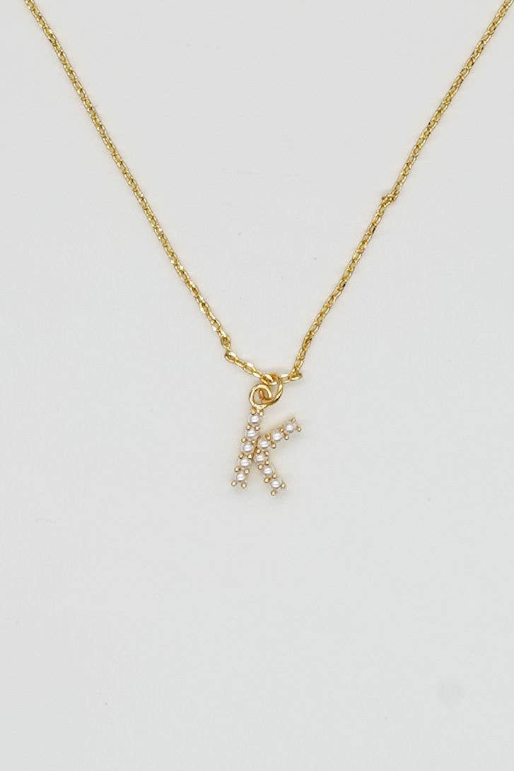 Dainty Love Initial Necklace K / Gold
