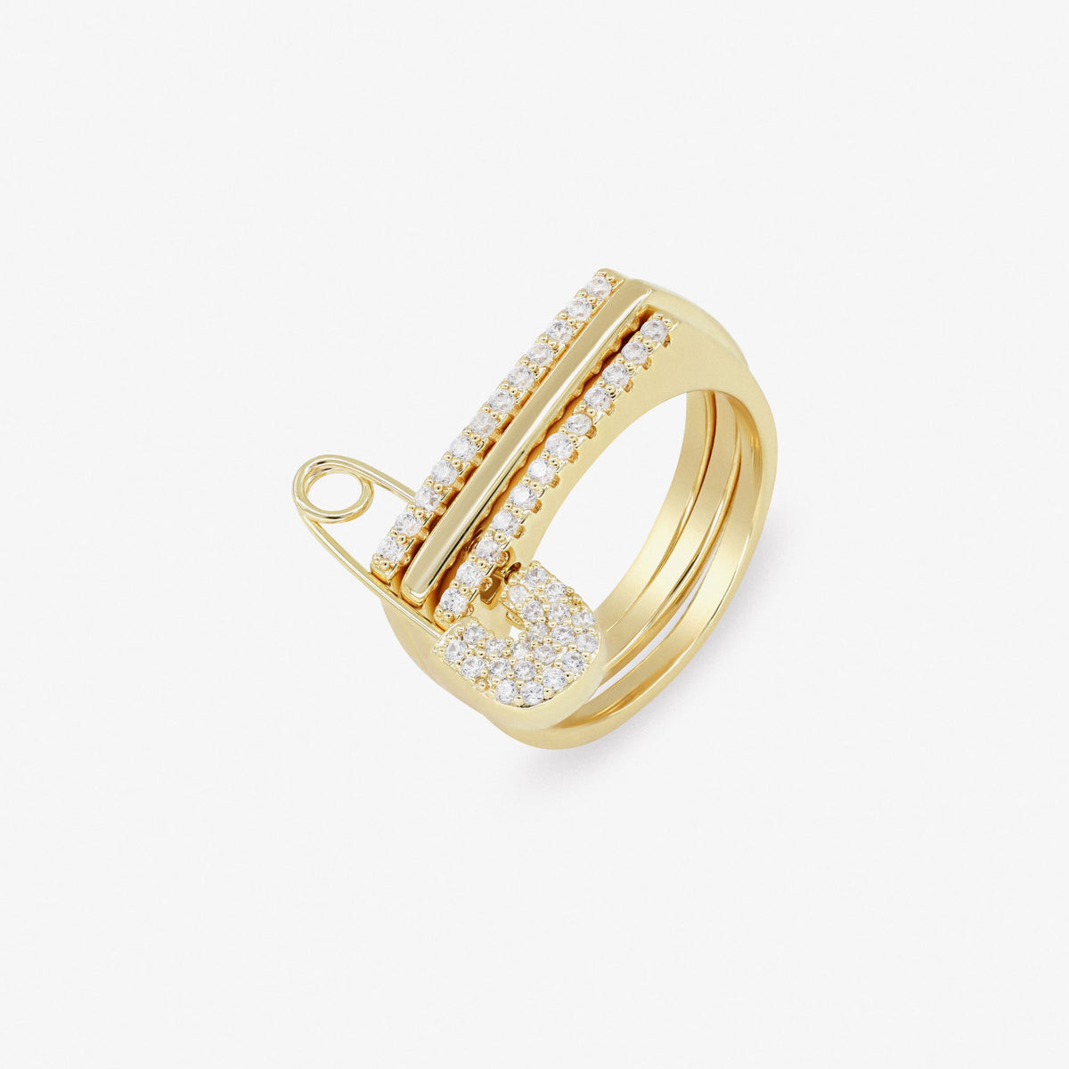 GLIZAR Chloé Pin Style Ring Set-Dainty gold rings-Simple ring-Pin ring