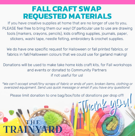 Promo graphic for Craft Swap Requested Materials