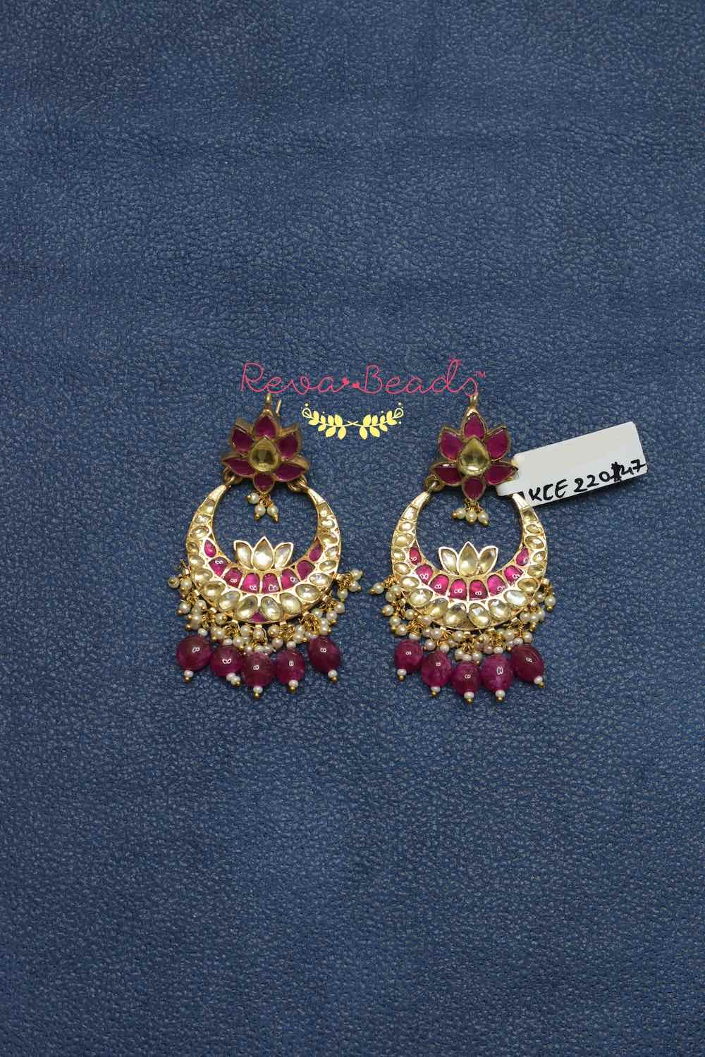 22K Gold 'Guttapusalu' Drop Earrings (Chandbali) With Cz, Beads & Pearls -  235-GER12672 in 44.850 Grams