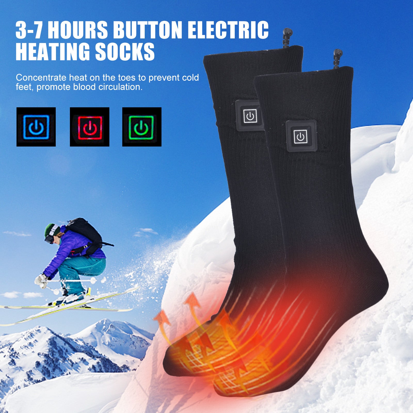 Explosive Thermostat Socks Electric Heating Long Tube To Keep Warm