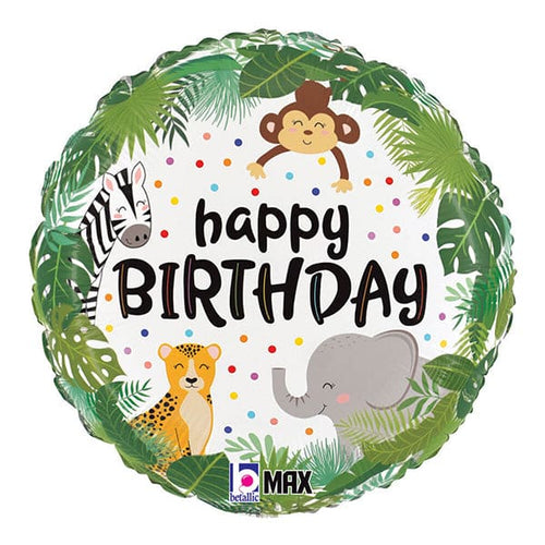 Jungle Animals 18in Metallic Balloon