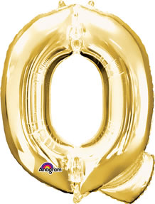 Letter Q Gold 33in Metallic Balloon