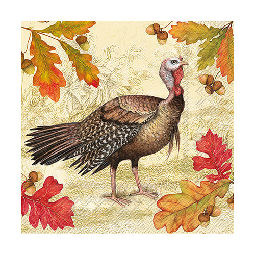 Turkey Leaves Beverage Napkins