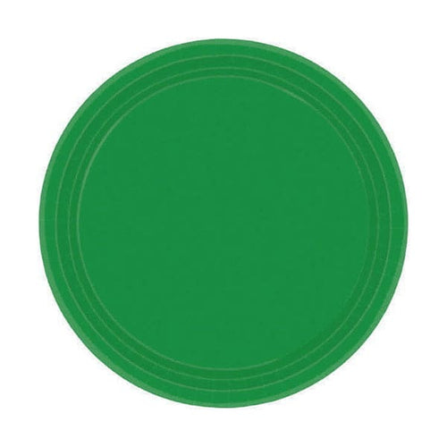 Festive Green 7in Round Luncheon Paper Plates
