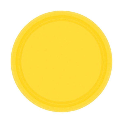 Yellow Sunshine 7in Round Luncheon Paper Plates