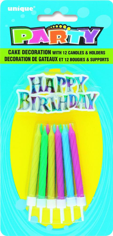 Birthday Cake Candles w/Holders