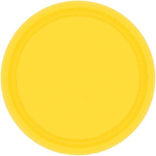 Yellow Sunshine 10.5 Round Banquet Paper Plates 20 Ct