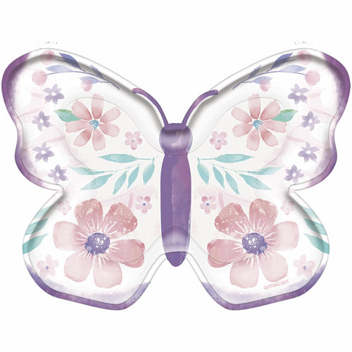 Flutter Butterfly 7in Shaped Luncheon Paper Plates 8ct