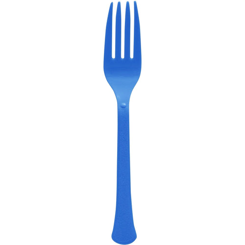 Boxed, Heavy Weight Forks - Bright Royal Blue