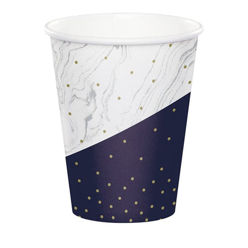 Navy & Gold Milestone 9oz Paper Cups 8ct