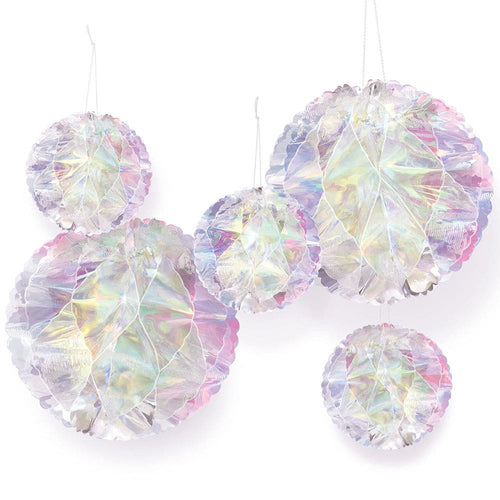 Luminous Honeycomb Ball Hanging Decorations 5 Ct