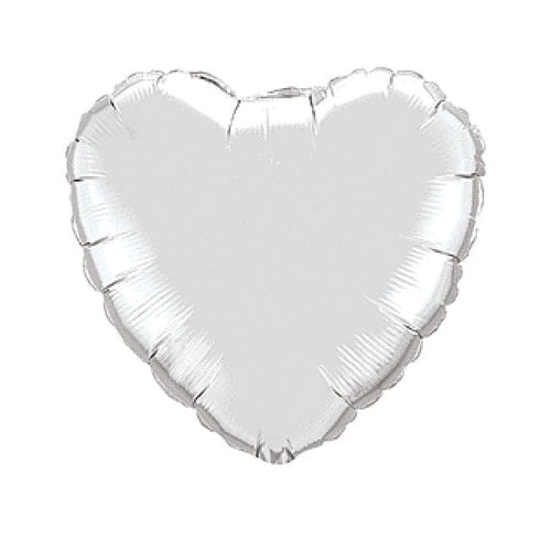 Silver Heart 18in Mylar Foil Balloon