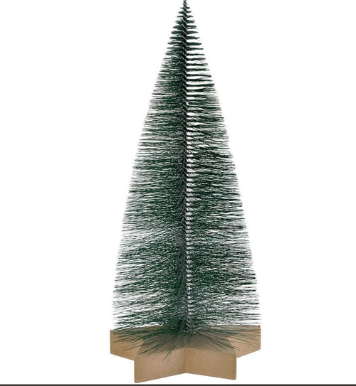 Bottle Brush Tree w/ Star Base, 14"