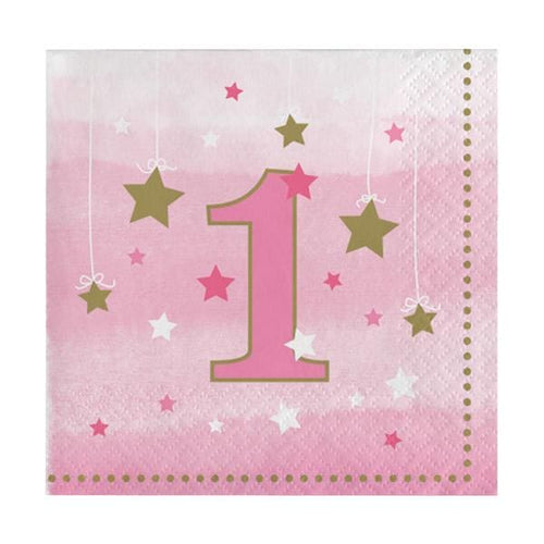 One Little Star Girl Beverage Napkins