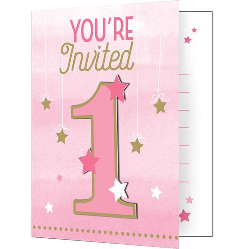 One Little Star Girl Invitations