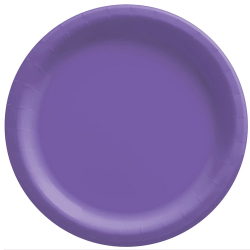 Extra Sturdy New Purple Party 10in Paper Plates, 50 ct