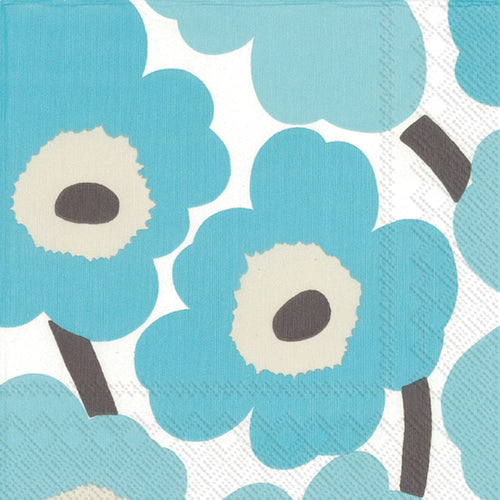 Marimekko - Unikko Turquoise Luncheon Napkins 20ct