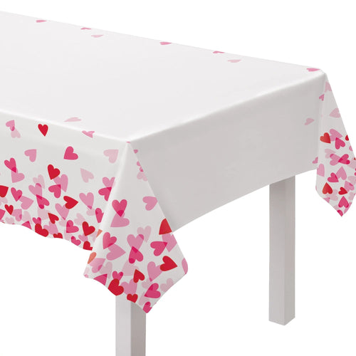 Heart Party 54 x 102in Plastic Table Cover