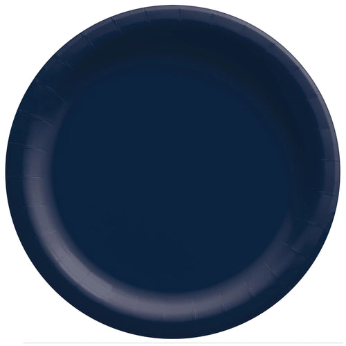 True Navy 10.5in Round Banquet Paper Plates 20 Ct