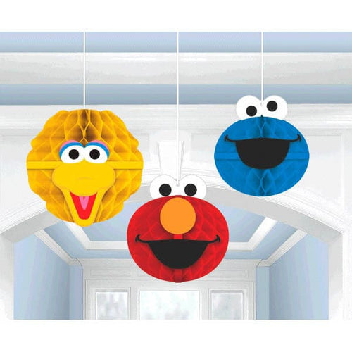 Sesame Street Honeycomb Decorations 3 Ct