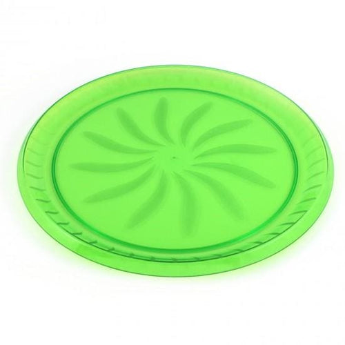 Kiwi Green Round Swirl Plastic Tray 16in