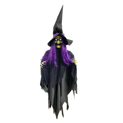 Hanging Animated Witch with Digital Eyes 6'