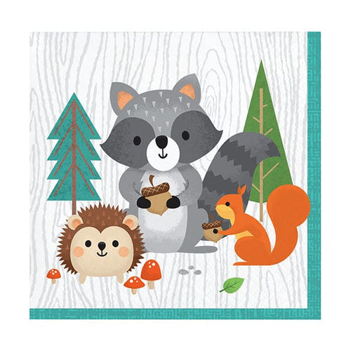 Wild One Woodland Friends Beverage Napkins