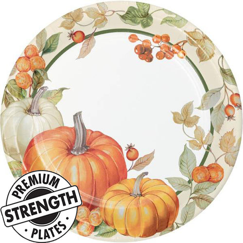 Pumpkin Harvest 8.75in Round Dinner Plates 8ct