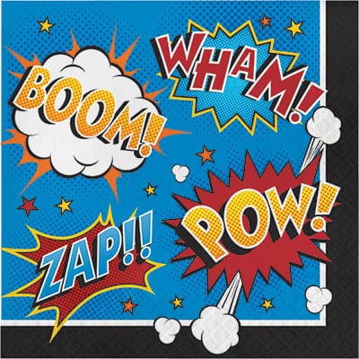 Super Hero Pow Boom Luncheon Napkins 16ct