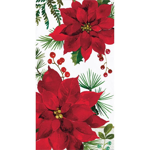 Poinsettia Paper Guest Towels 16 Ct