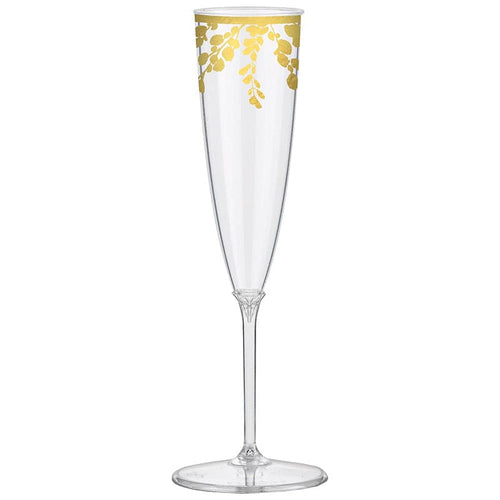 Romantic Floral 5.5oz Plastic Champagne Glasses 16 Ct
