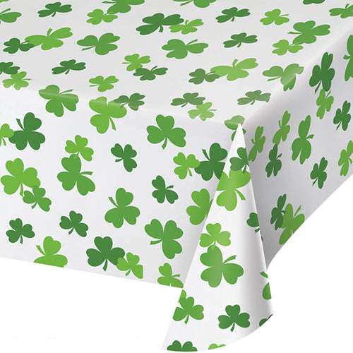 Shamrocks 54in x 102in Plastic Table Cover