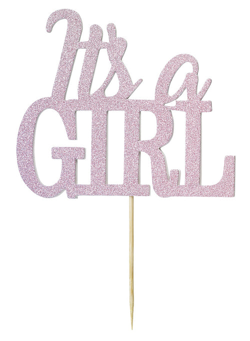 Glitter It's a Girl Cake Topper