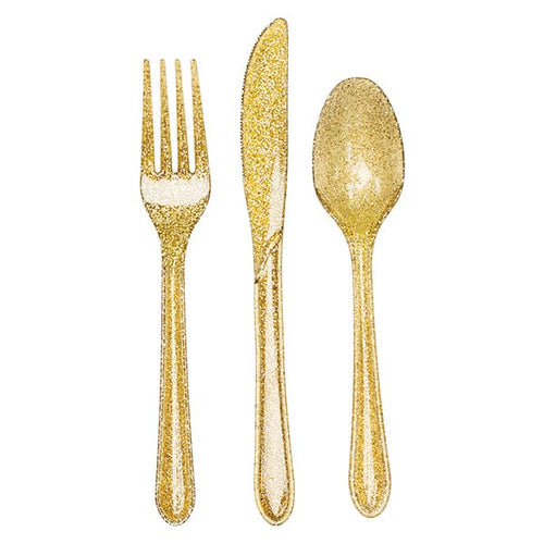 Glitter Gold Cutlery Assortment