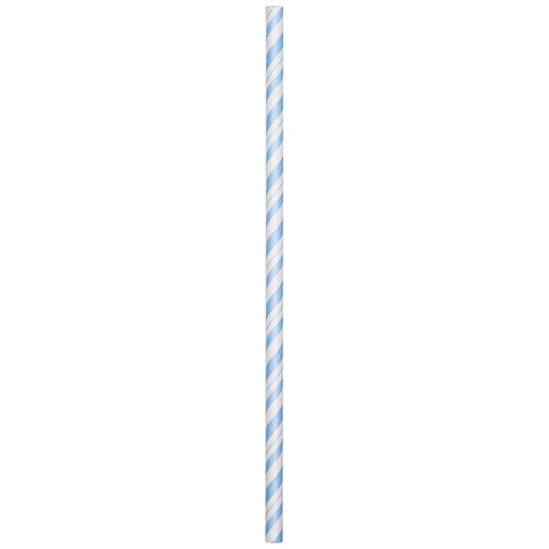White and Pastel Blue Stripe Paper Straws
