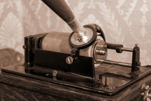 Thomas Edison and his phonograph machine