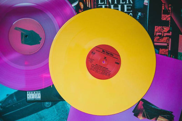 A collection of bright looking vinyl records