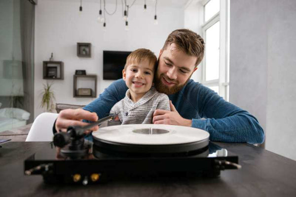 Man who needs to clean his vinyl record collection