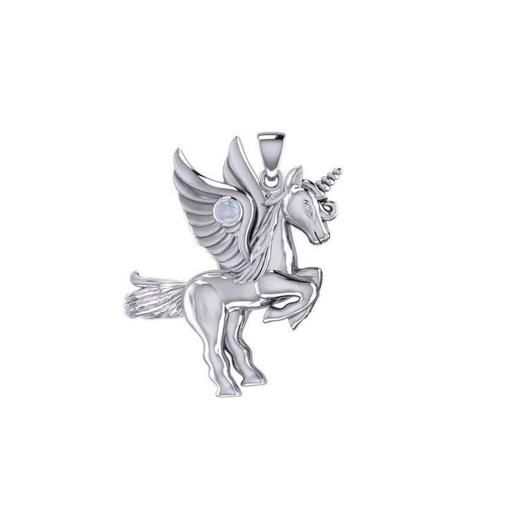 Mythical Unicorn Silver Pendant with Gemstone TPD5401 Pendant